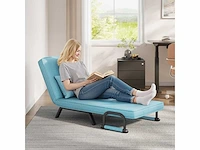 Omgebouwd 1-zitter fauteuilsbed, bank, 190 x 69 cm, blauw