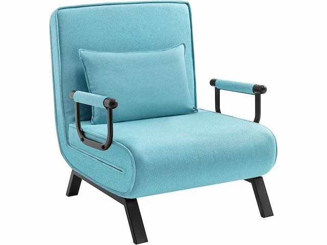 Omgebouwd 1-zitter fauteuilsbed, bank, 190 x 69 cm, blauw - afbeelding 3 van  7