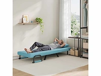Omgebouwd 1-zitter fauteuilsbed, bank, 190 x 69 cm, blauw - afbeelding 7 van  7