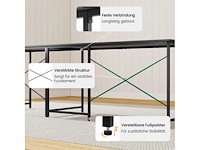 Omkeerbaar l-vormig hoekbureau met computerlaadstation, grijs - afbeelding 4 van  5
