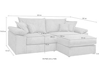 Omkeerbare hoekbank soft&cosy xxl - beige stof met koord - afbeelding 2 van  13