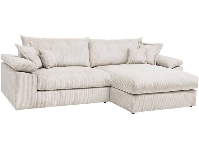 Omkeerbare hoekbank soft&cosy xxl - beige stof met koord - afbeelding 13 van  13