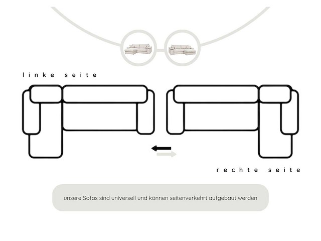 Omkeerbare hoekbank soft&cosy xxl - beige stof met koord - afbeelding 11 van  13