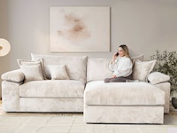 Omkeerbare hoekbank soft&cosy xxl - beige stof met koord - afbeelding 1 van  13