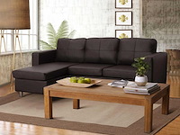 Omkeerbare nep hoekbank - bruin - afbeelding 1 van  8