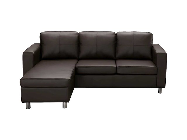 Omkeerbare nep hoekbank - bruin - afbeelding 2 van  8