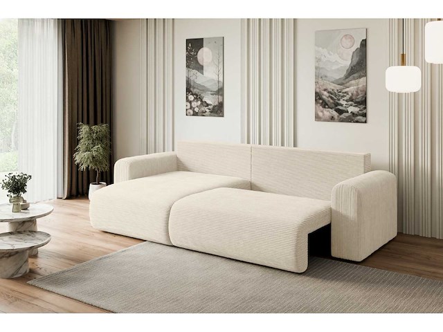 Omkeerbare/omkeerbare hoekbank - beige touwstof - afbeelding 8 van  11