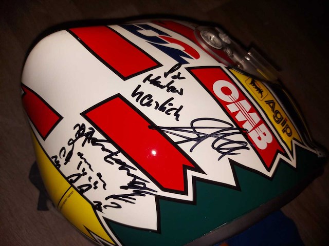 Omp - 1988 - f 1 - formule 1 helm ex a.würz met handtekening - afbeelding 6 van  6