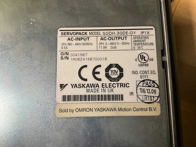 Omron yaskawa sgdh-30de-oy servopack - afbeelding 7 van  7