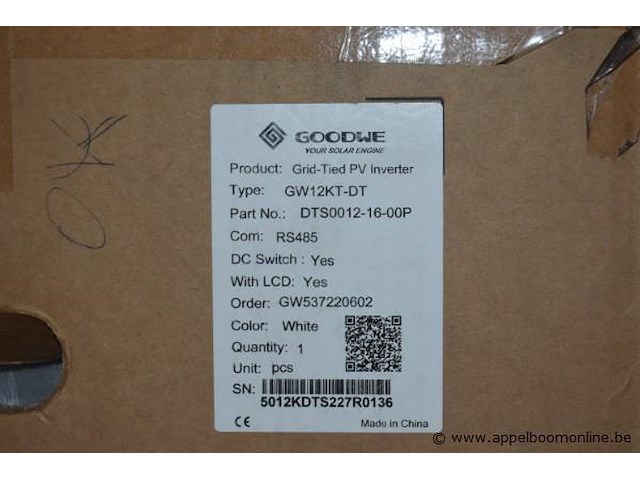 Omvormer, goodwe, gw12kt-dt, werking niet gekend - afbeelding 2 van  2