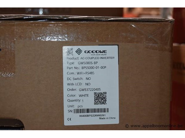 Omvormer, goodwe, gw5000s-bp, werking niet gekend - afbeelding 2 van  2