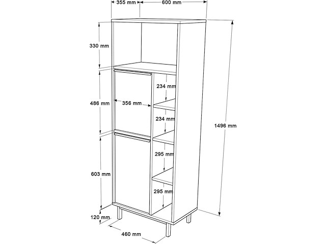 On10c badkamerkast | 100% melamine | wit - afbeelding 6 van  6