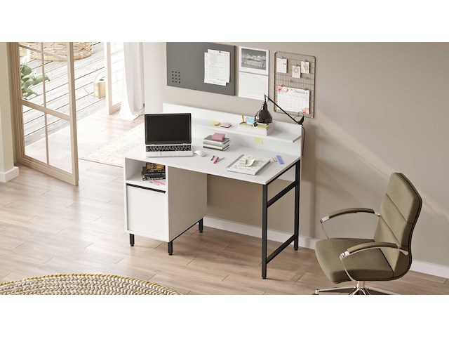 On16 bureau | 100% melamine | wit - afbeelding 1 van  7