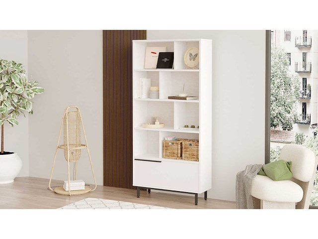 On4 boekenplank | 100% melamine | wit - afbeelding 1 van  7