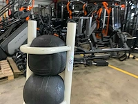 Onbekend 5x medicine ball met rek krachtstation - afbeelding 2 van  4