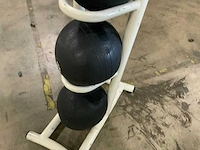 Onbekend 5x medicine ball met rek krachtstation - afbeelding 4 van  4