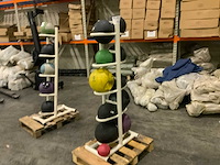 Onbekend medicine ball met rek 10x ball krachtstation - afbeelding 2 van  6