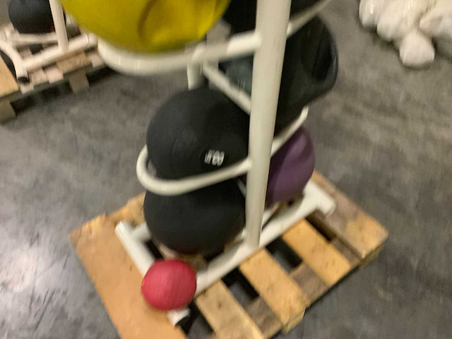 Onbekend medicine ball met rek 10x ball krachtstation - afbeelding 5 van  6