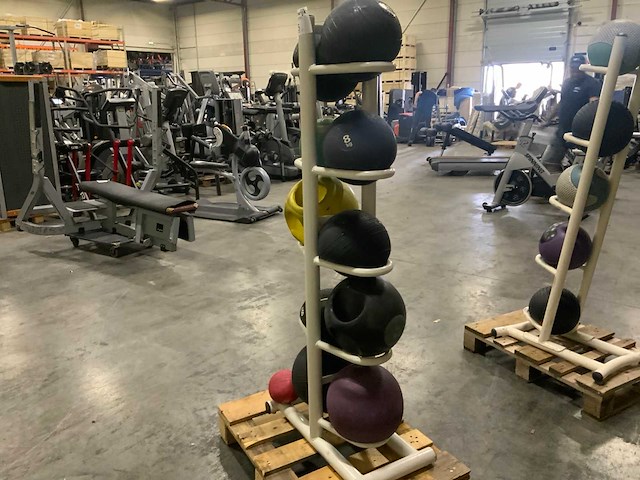 Onbekend medicine ball met rek 10x ball krachtstation - afbeelding 6 van  6