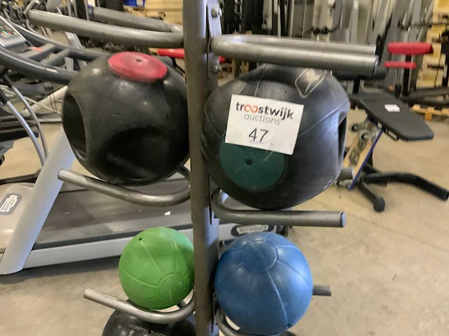 Onbekend medicine ball met rek krachtstation - afbeelding 2 van  6