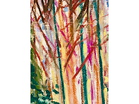 Onbekende meester (mongram jv) - boszicht - pastel - topwerk - afbeelding 4 van  16