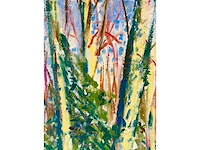 Onbekende meester (mongram jv) - boszicht - pastel - topwerk - afbeelding 5 van  16