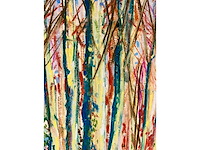 Onbekende meester (mongram jv) - boszicht - pastel - topwerk - afbeelding 6 van  16