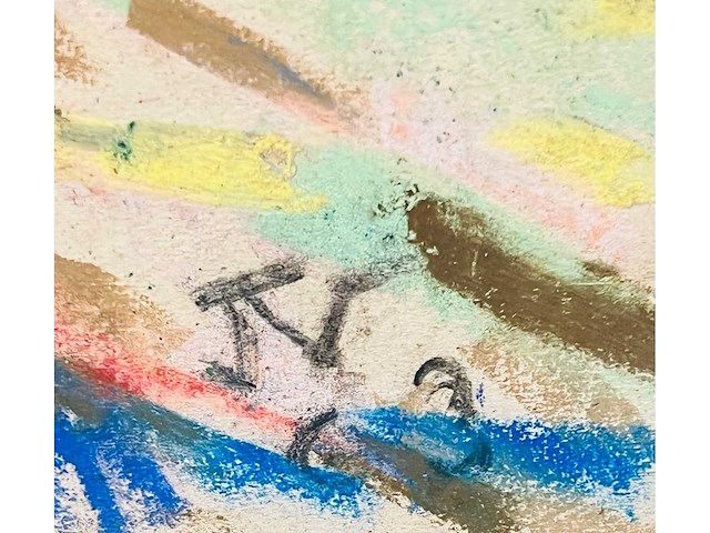 Onbekende meester (mongram jv) - boszicht - pastel - topwerk - afbeelding 13 van  16