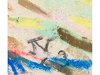 Onbekende meester (mongram jv) - boszicht - pastel - topwerk - afbeelding 13 van  16