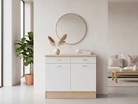 Onderkast keuken andy | 100 x 60 x 90 cm | oak white-design - afbeelding 4 van  4