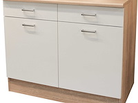 Onderkast keuken andy | 100 x 60 x 90 cm | oak white-design - afbeelding 1 van  4