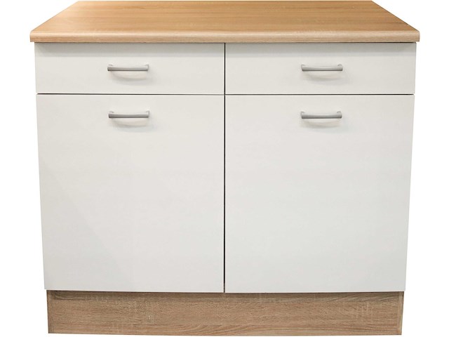 Onderkast keuken andy | 100 x 60 x 90 cm | oak white-design - afbeelding 2 van  4