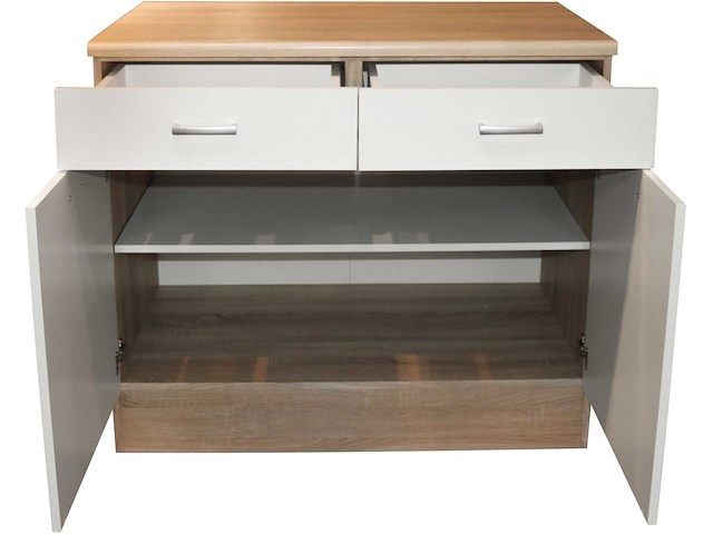 Onderkast keuken andy | 100 x 60 x 90 cm | oak white-design - afbeelding 3 van  4
