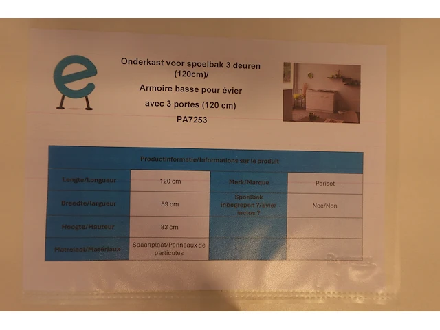 Onderkast voor spoelbak - afbeelding 4 van  5