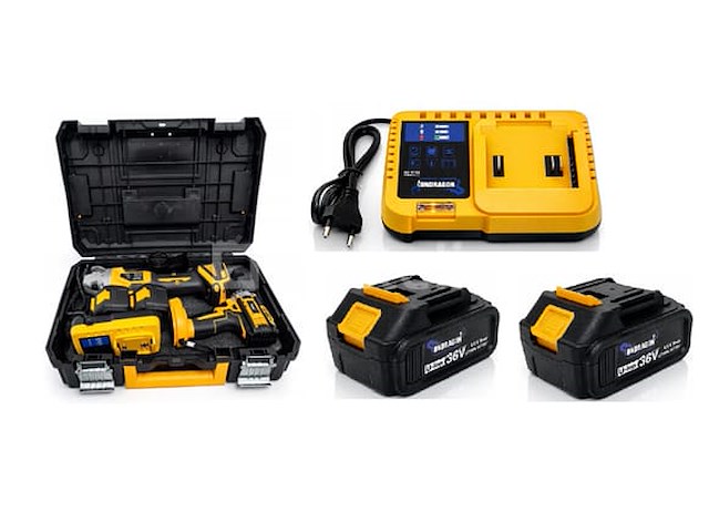 Ondragon accubus- en driverkit, 2 x 36 v draadloze slijpmachine in een doos - afbeelding 3 van  3