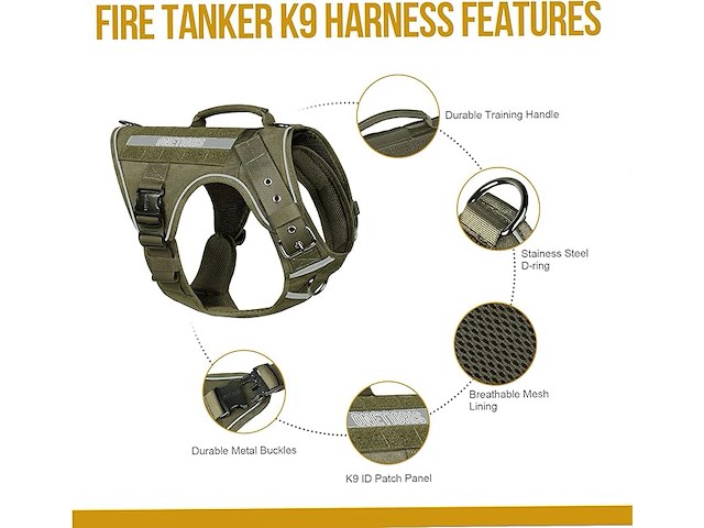 Onetigris tactical hondentuig xl groen - afbeelding 3 van  5