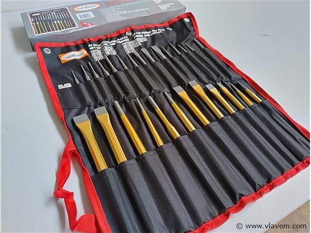 Ongebruikt stahlkaiser 16- en 12-delige beitelset carbon staal - afbeelding 1 van  10