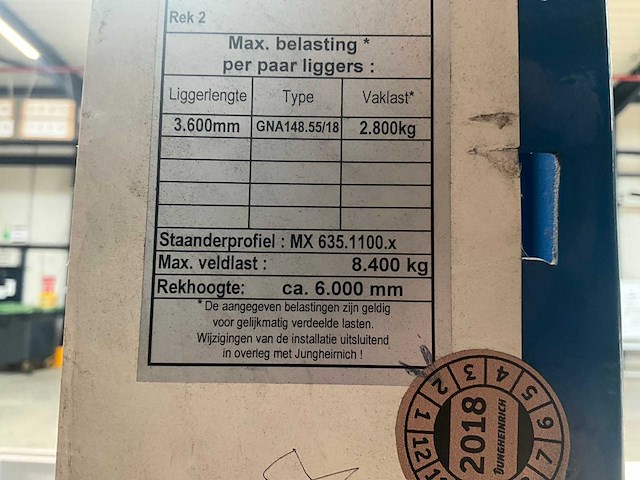 Ongeveer 37 lopende meter palletstelling - afbeelding 9 van  17