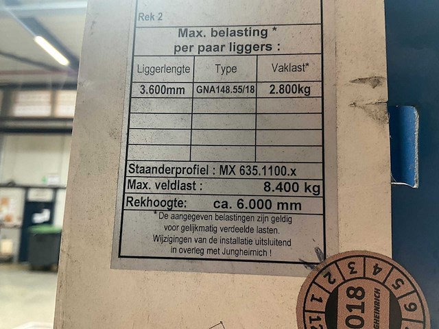 Ongeveer 37 lopende meter palletstelling - afbeelding 9 van  17
