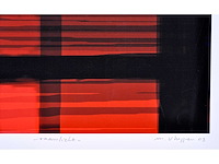 Onleesbaar gesigneerd - raamlicht - zeefdruk - afbeelding 3 van  6