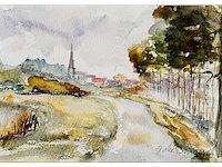 Onleesbaar getekend - aquarel - ingelijst - afbeelding 10 van  10
