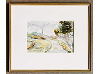 Onleesbaar getekend - aquarel - ingelijst - afbeelding 3 van  10