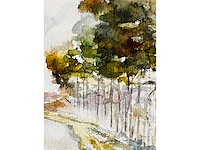 Onleesbaar getekend - aquarel - ingelijst - afbeelding 4 van  10