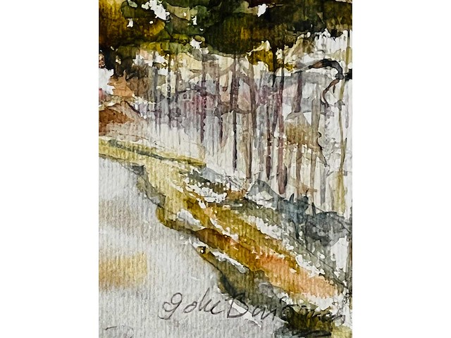 Onleesbaar getekend - aquarel - ingelijst - afbeelding 5 van  10