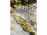 Onleesbaar getekend - aquarel - ingelijst - afbeelding 5 van  10
