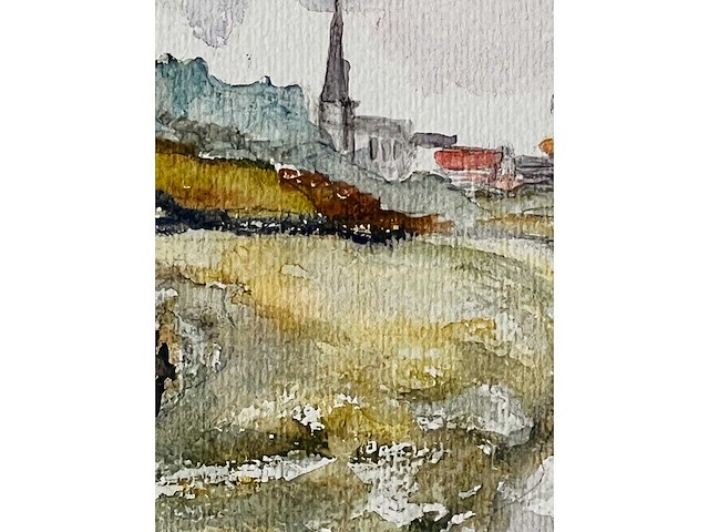 Onleesbaar getekend - aquarel - ingelijst - afbeelding 6 van  10