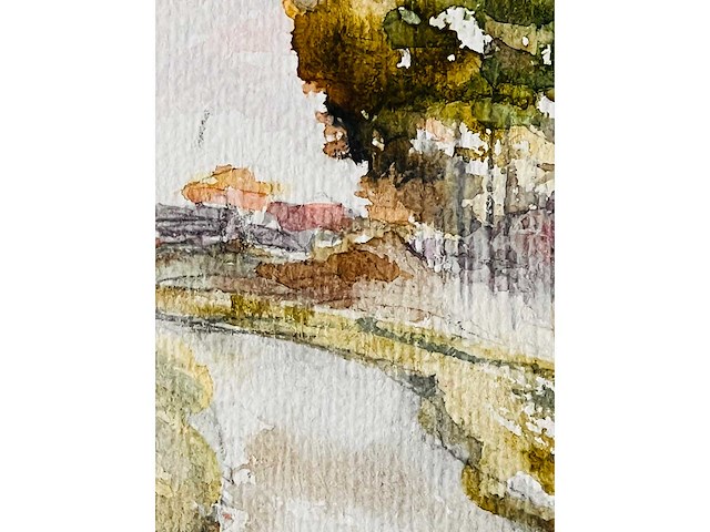 Onleesbaar getekend - aquarel - ingelijst - afbeelding 8 van  10
