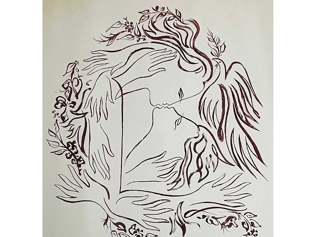 Onleesbaar getekend - kleurenzeefdruk - vanaf 1 euro - afbeelding 1 van  6