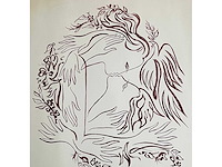 Onleesbaar getekend - kleurenzeefdruk - afbeelding 1 van  6