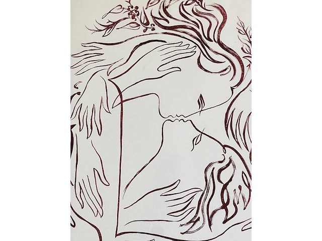 Onleesbaar getekend - kleurenzeefdruk - afbeelding 6 van  6